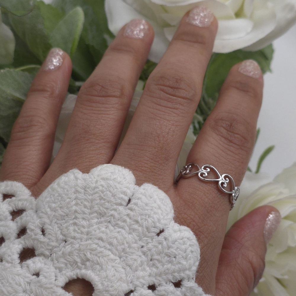🥰 ENDLESS LOVE STERLING SILVER RING - Picture 3 of 8